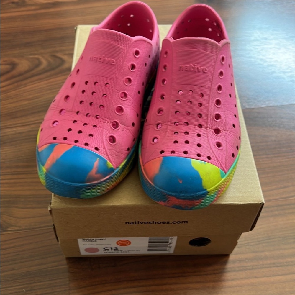 Native Kids Shoes - Pink and Multicolor